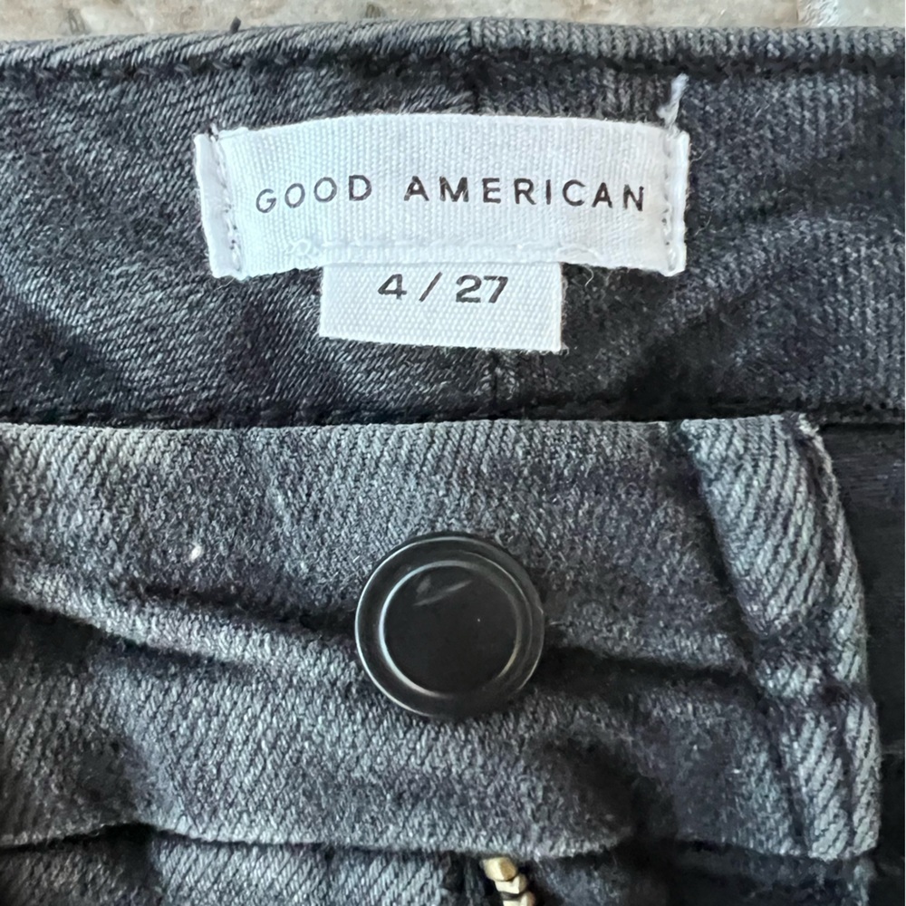 Good American Good Waist High-Rise Super Flare Jeans, Black Wash, 4/27 - Picture 7 of 11